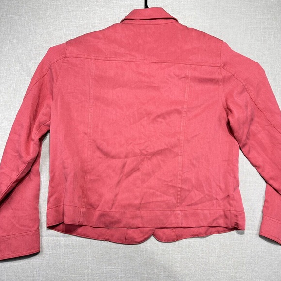 Coldwater Creek Shacket Jacket Shirt Womens PS Pink Pockets Button Long Sleeves - Picture 8 of 9